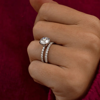 Round Halo, Pave & Split Shank Engagement Ring – 1.93 CT Lab Grown Diamond