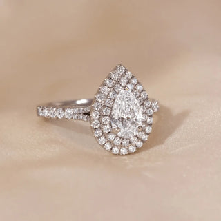 Round Halo, Pave & Split Shank Engagement Ring – 1.93 CT Lab Grown Diamond