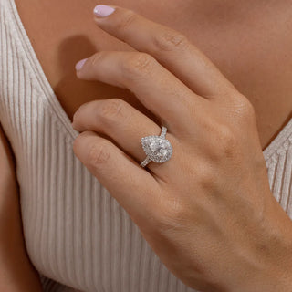 Round Halo, Pave & Split Shank Engagement Ring – 1.93 CT Lab Grown Diamond