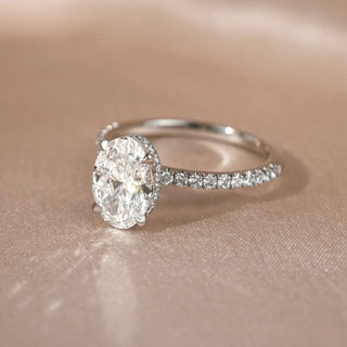 Round Halo, Pave & Split Shank Engagement Ring – 1.93 CT Lab Grown Diamond