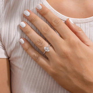 Round Halo, Pave & Split Shank Engagement Ring – 1.93 CT Lab Grown Diamond