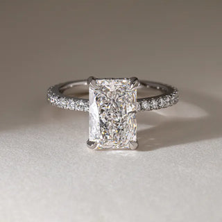 Round Halo, Pave & Split Shank Engagement Ring – 1.93 CT Lab Grown Diamond