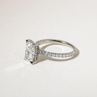 Round Halo, Pave & Split Shank Engagement Ring – 1.93 CT Lab Grown Diamond