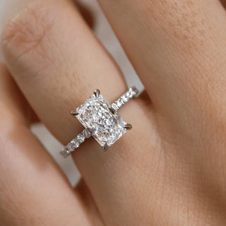 Round Halo, Pave & Split Shank Engagement Ring – 1.93 CT Lab Grown Diamond