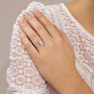 Round Halo, Pave & Split Shank Engagement Ring – 1.93 CT Lab Grown Diamond