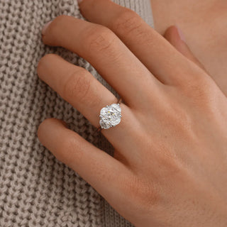 Round Halo, Pave & Split Shank Engagement Ring – 1.93 CT Lab Grown Diamond