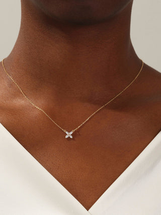 0.40 TCW Marquise Clover Moissanite Necklace 1