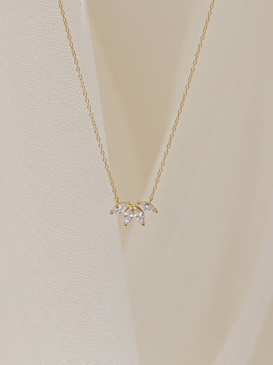 0.40 TCW Marquise Flower Petal Moissanite Necklace