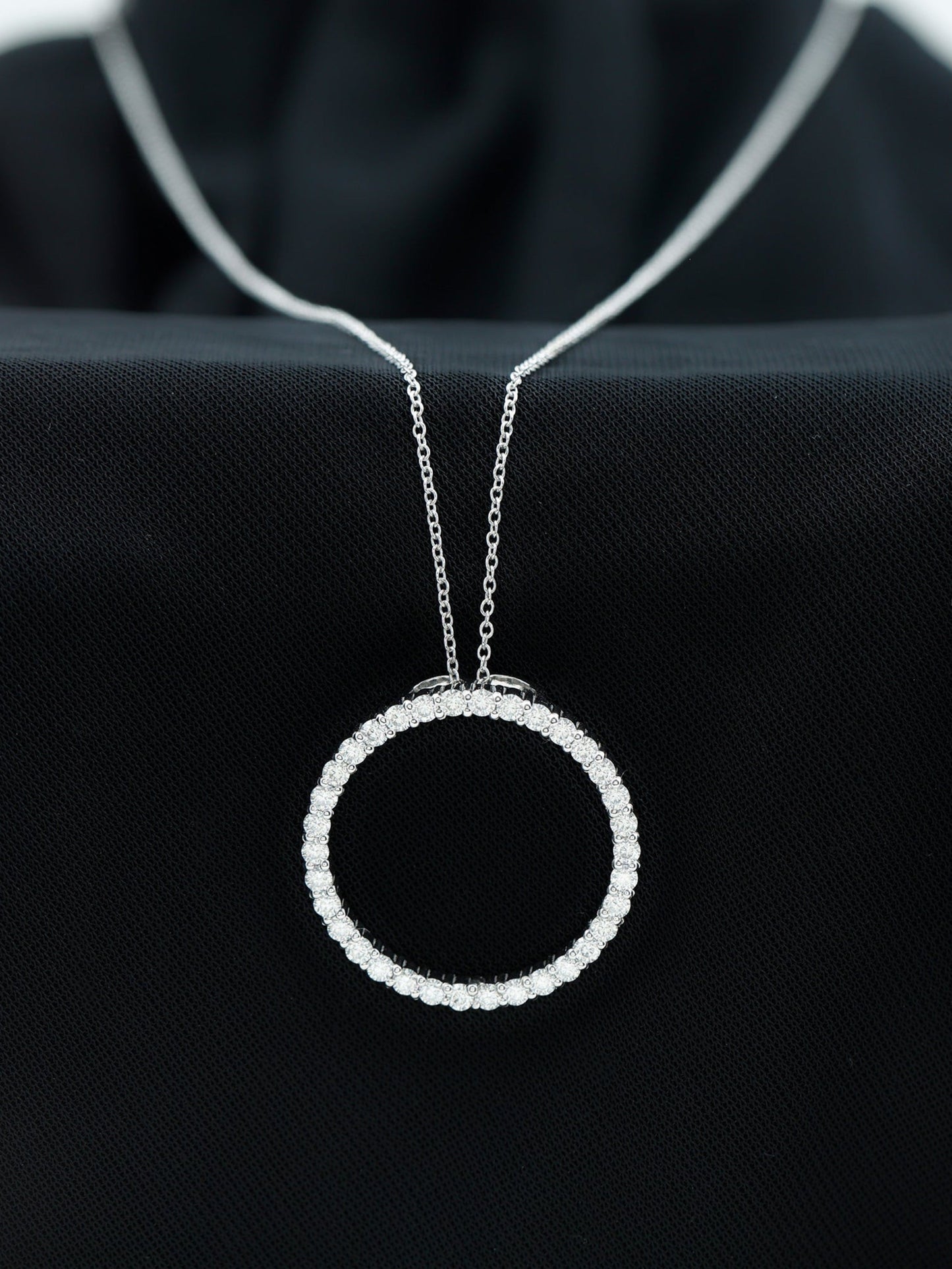 2.10 TCW Round  Eternity Moissanite Necklace