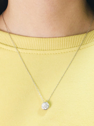 3.0 CT Round Bezel Moissanite Necklace 1