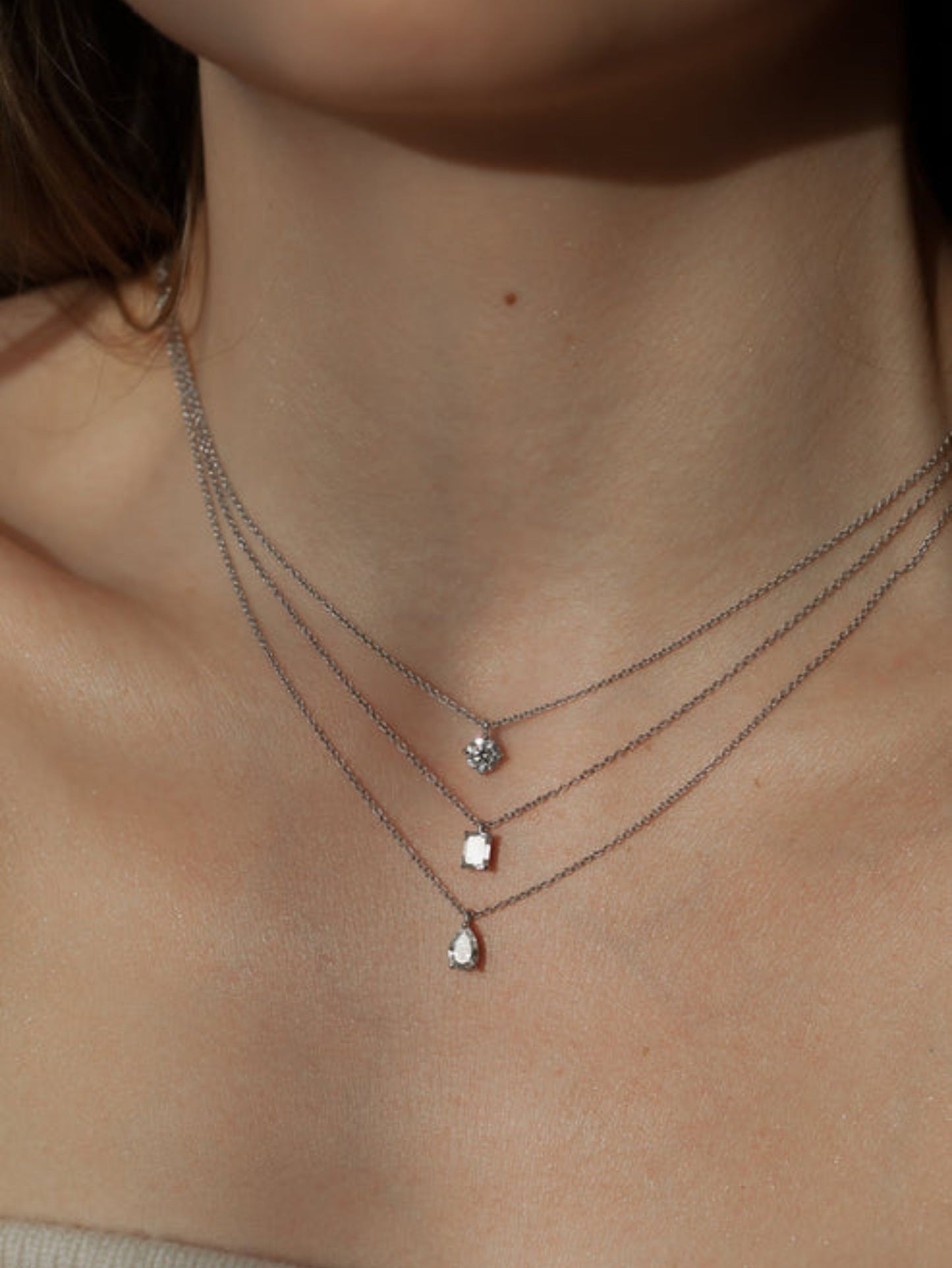 0.50 TCW Round Solitaire Moissanite Necklace