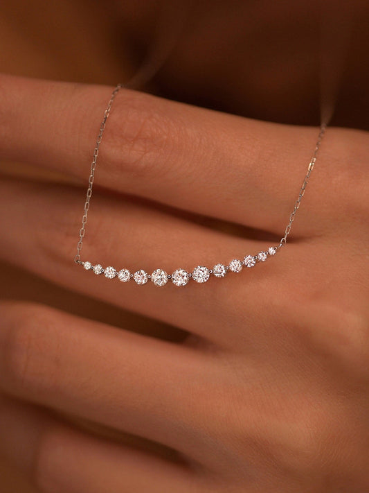 1.50 TCW Round Pave Moissanite Necklace