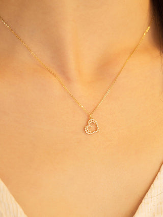 0.15 TCW Round Heart Minimalist Moissanite Necklace 1