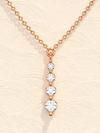 0.11 TCW Round Drop Pendant Moissanite Necklace 1
