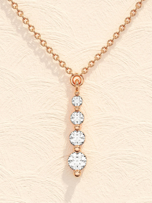 0.11 TCW Round Drop Pendant Moissanite Necklace