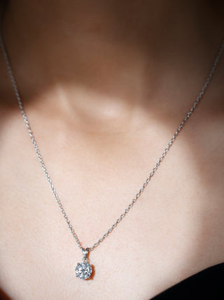 2.10 TCW Round Solitaire Moissanite Necklace 1