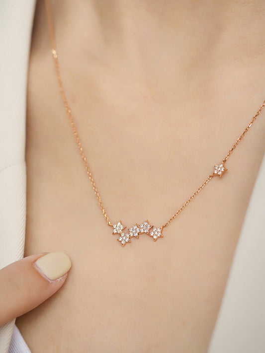 0.60 TCW Round Minimalist Star Moissanite Necklace