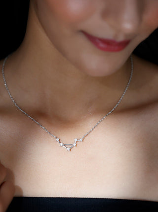 0.54 TCW Round Libra Constellation Moissanite Necklace 1