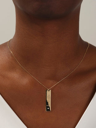 0.05 CT Round Name Tag Moissanite Necklace 1