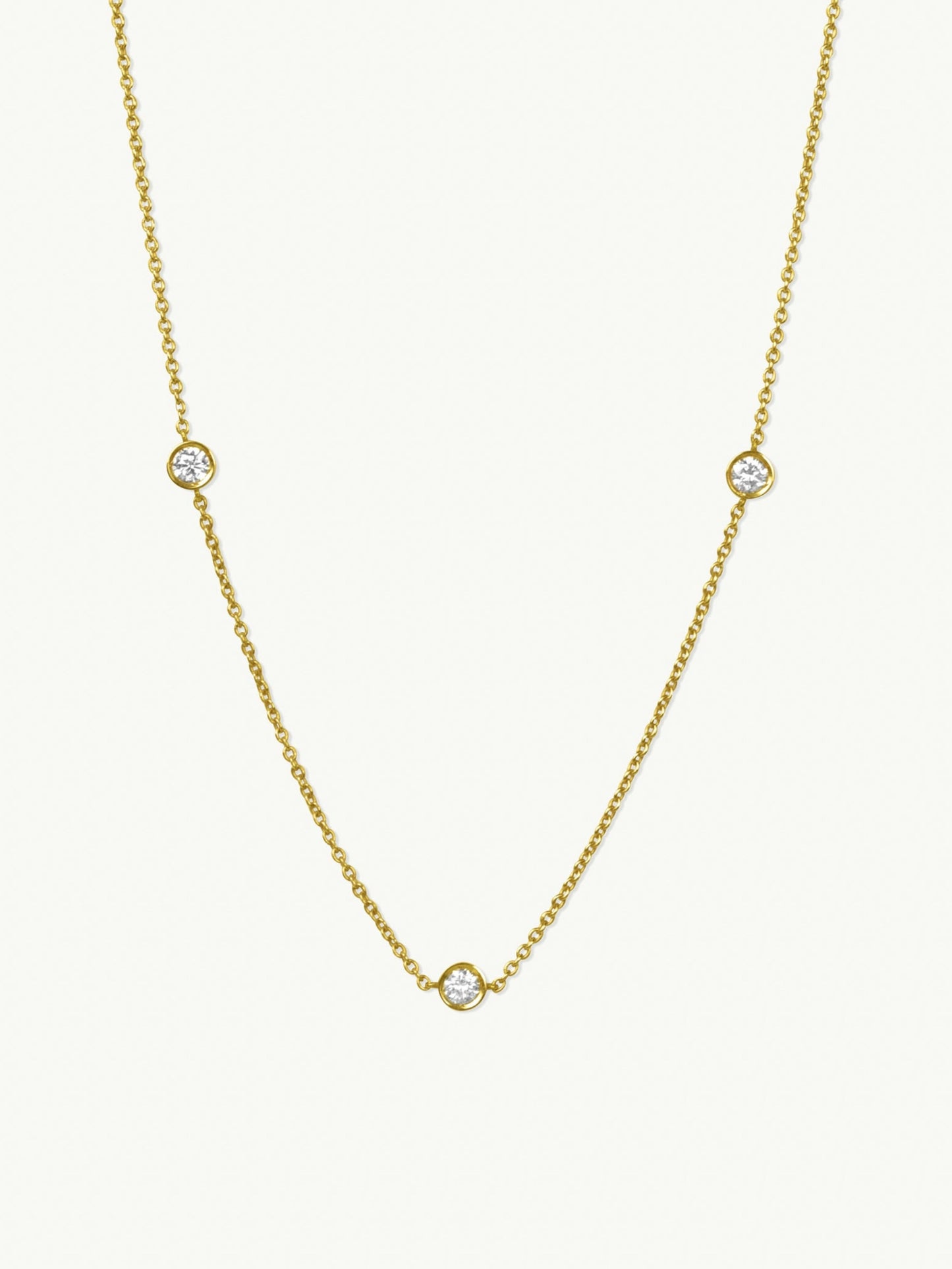 0.70 TCW Round Dainty Moissanite Necklace