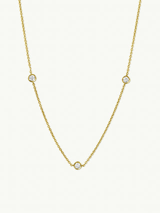 0.70 TCW Round Dainty Moissanite Necklace 1