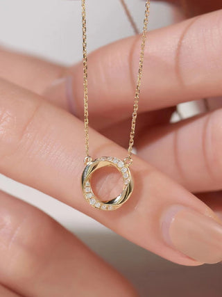 0.20 TCW Round Open Circle Moissanite Necklace 1