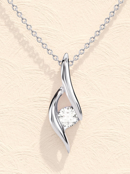 0.10 CT Round Solitaire Moissanite Necklace