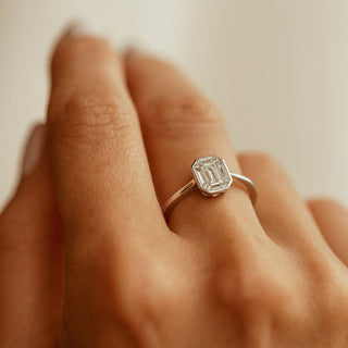 Emerald Pave Engagement Ring – 1 CT Lab Grown Diamond