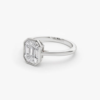 Emerald Pave Engagement Ring – 1 CT Lab Grown Diamond