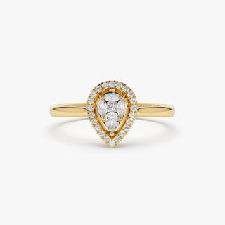 Emerald Pave Engagement Ring – 1 CT Lab Grown Diamond