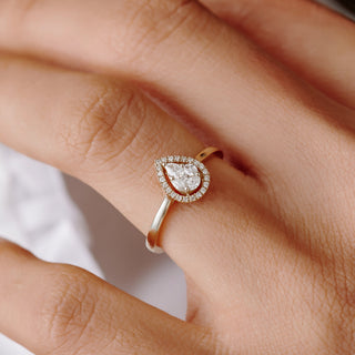 Emerald Pave Engagement Ring – 1 CT Lab Grown Diamond
