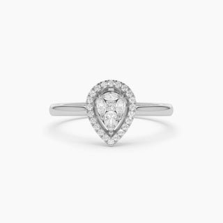 Emerald Pave Engagement Ring – 1 CT Lab Grown Diamond