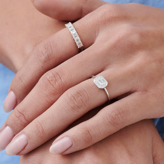 Emerald Pave Engagement Ring – 1 CT Lab Grown Diamond