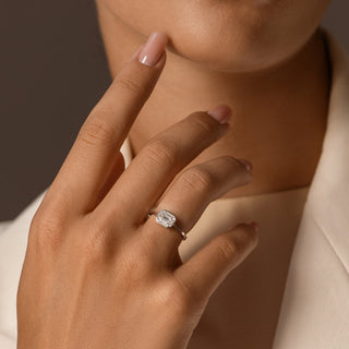 Emerald Pave Engagement Ring – 1 CT Lab Grown Diamond