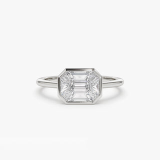 Emerald Pave Engagement Ring – 1 CT Lab Grown Diamond