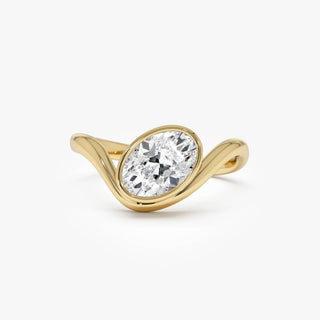 Emerald Pave Engagement Ring – 1 CT Lab Grown Diamond
