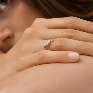 Emerald Pave Engagement Ring – 1 CT Lab Grown Diamond