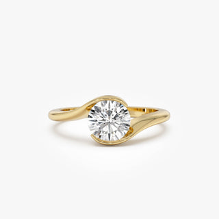 Emerald Pave Engagement Ring – 1 CT Lab Grown Diamond