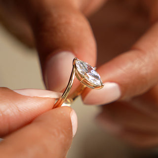 Emerald Pave Engagement Ring – 1 CT Lab Grown Diamond