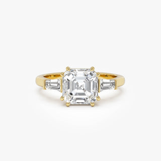 Emerald Pave Engagement Ring – 1 CT Lab Grown Diamond