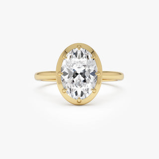 Emerald Pave Engagement Ring – 1 CT Lab Grown Diamond