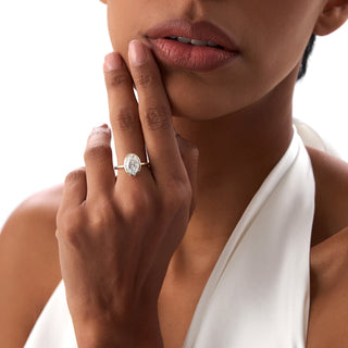 Emerald Pave Engagement Ring – 1 CT Lab Grown Diamond