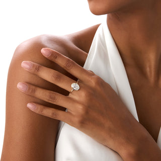 Emerald Pave Engagement Ring – 1 CT Lab Grown Diamond