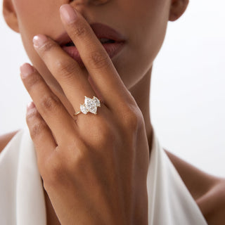 Emerald Pave Engagement Ring – 1 CT Lab Grown Diamond