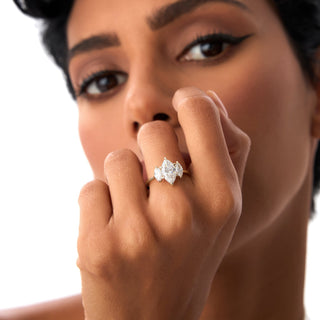 Emerald Pave Engagement Ring – 1 CT Lab Grown Diamond
