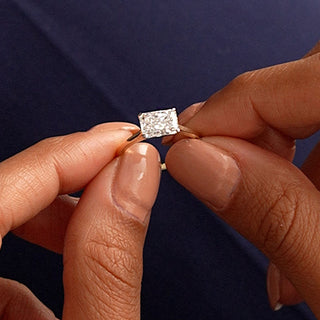 Emerald Pave Engagement Ring – 1 CT Lab Grown Diamond