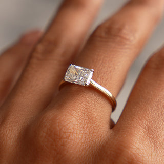 Emerald Pave Engagement Ring – 1 CT Lab Grown Diamond