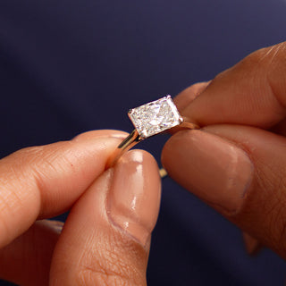 Emerald Pave Engagement Ring – 1 CT Lab Grown Diamond
