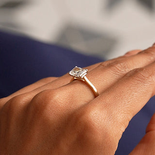 Emerald Pave Engagement Ring – 1 CT Lab Grown Diamond