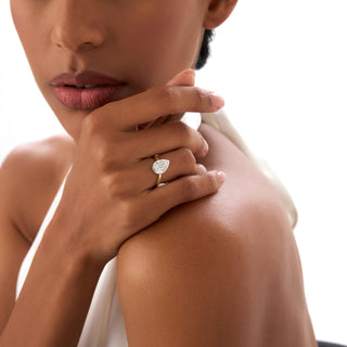Emerald Pave Engagement Ring – 1 CT Lab Grown Diamond